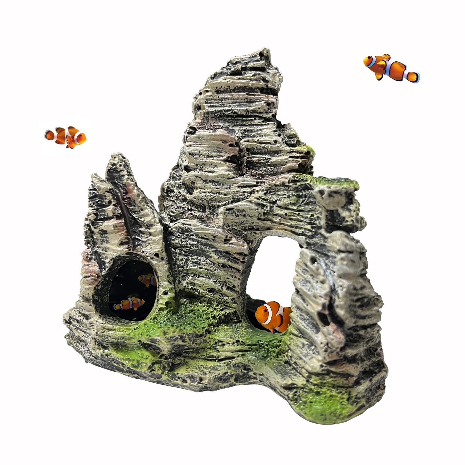 boxtech Aquarium mountain Ornament Fish Tank Tree Decoration (White)