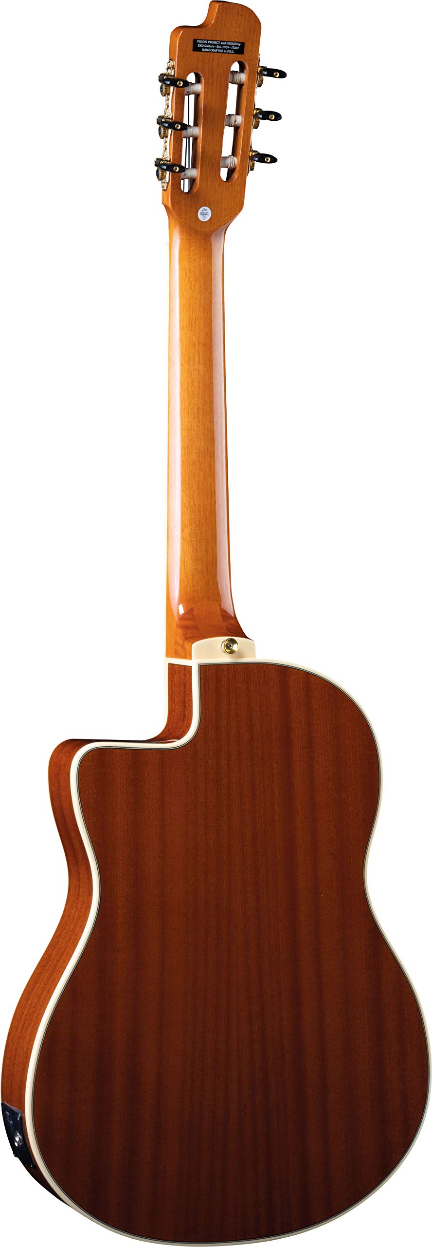 EKO GUITARS – NXT NYLON N100CE NATURAL, Guitare Classique Cutaway Électrifiée, Table en Épicéa, Éclisses, Fond et Manche en Acajou, Touche en Roupanà Sud-Américain, Mensur 650 mm, Couleur Natural