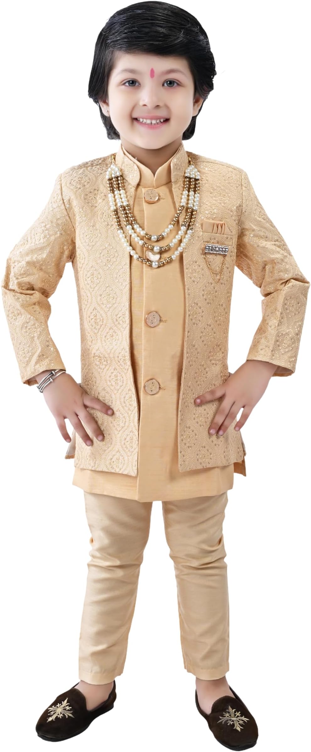 Kids Ethnic Sherwani Set For Boys, Ideal for Birthday, Marriage, Diwali, Eid & Other Functions
