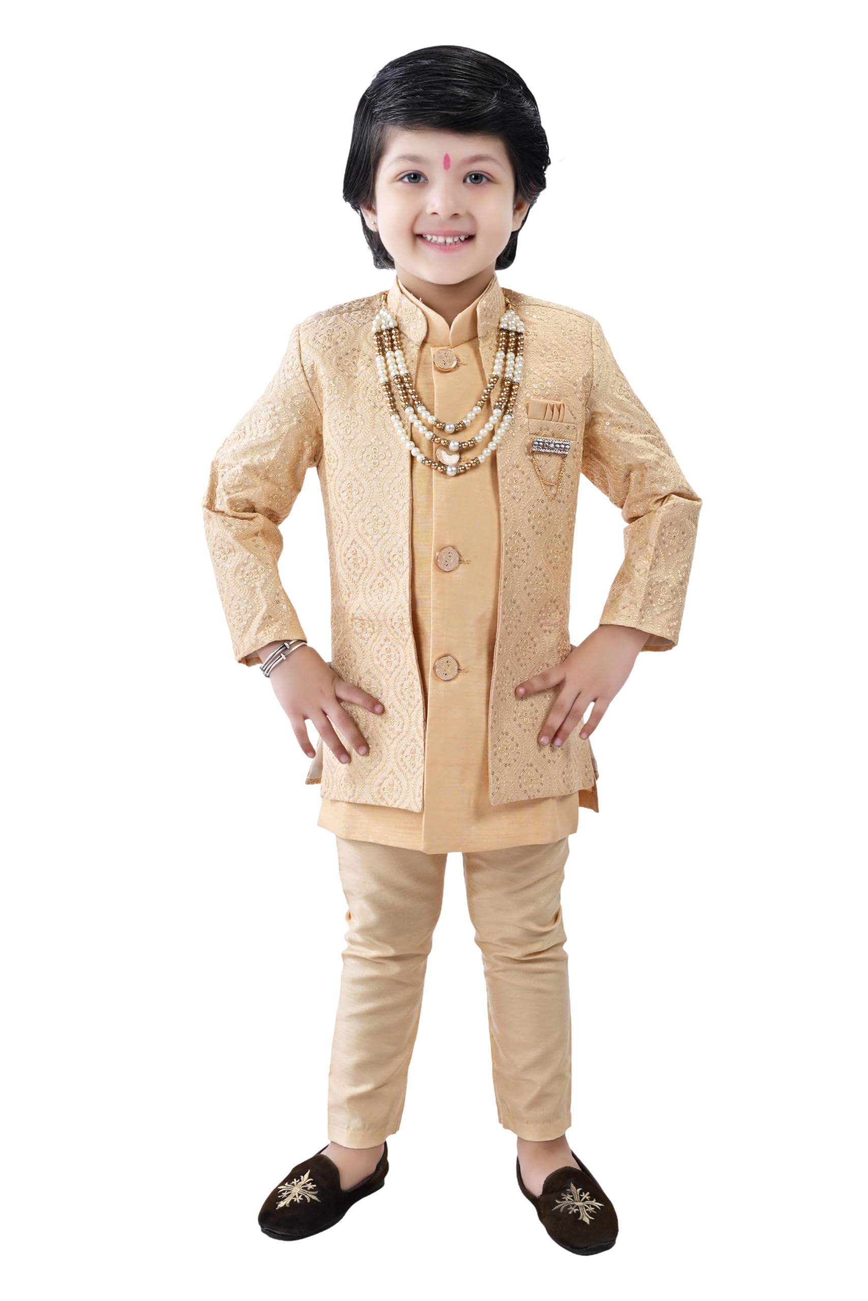 Kids Ethnic Sherwani Set For Boys, Ideal for Birthday, Marriage, Diwali, Eid & Other Functions