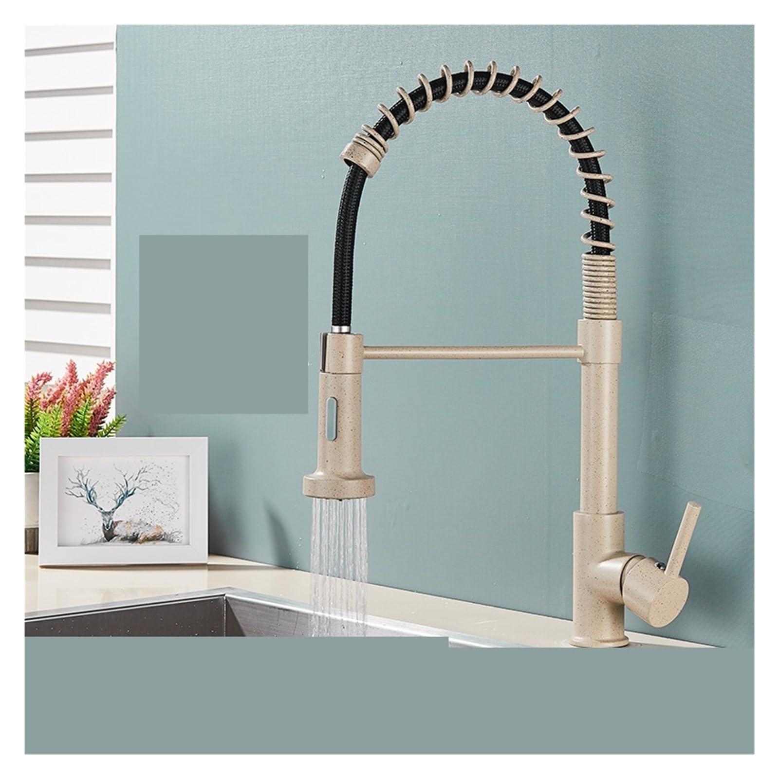 Robinet cuisine noir mat avec douchette extractible pour simplifier vos recettes