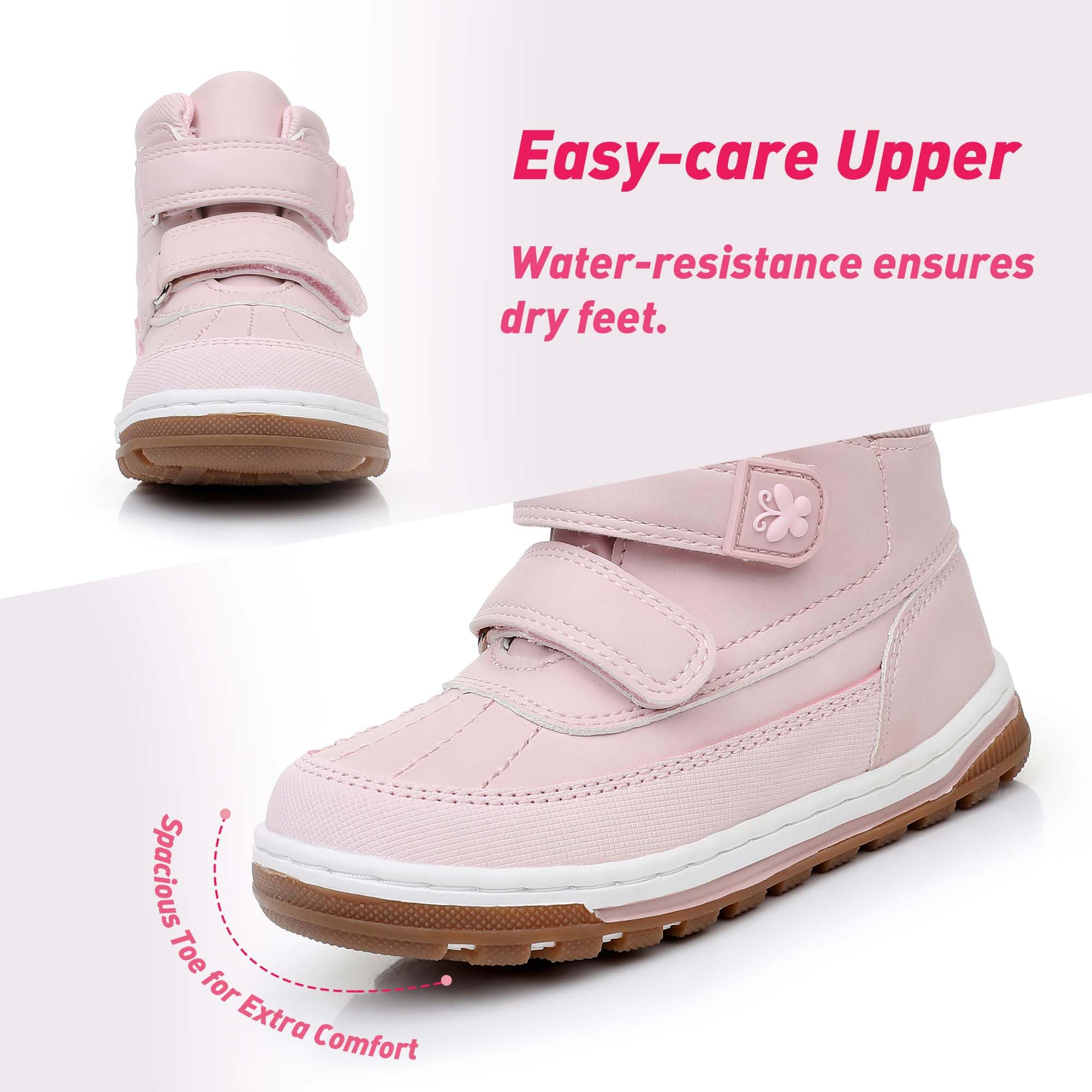 Ahannie Botas de invierno resistentes al agua con gancho y bucle, tallas 5-13