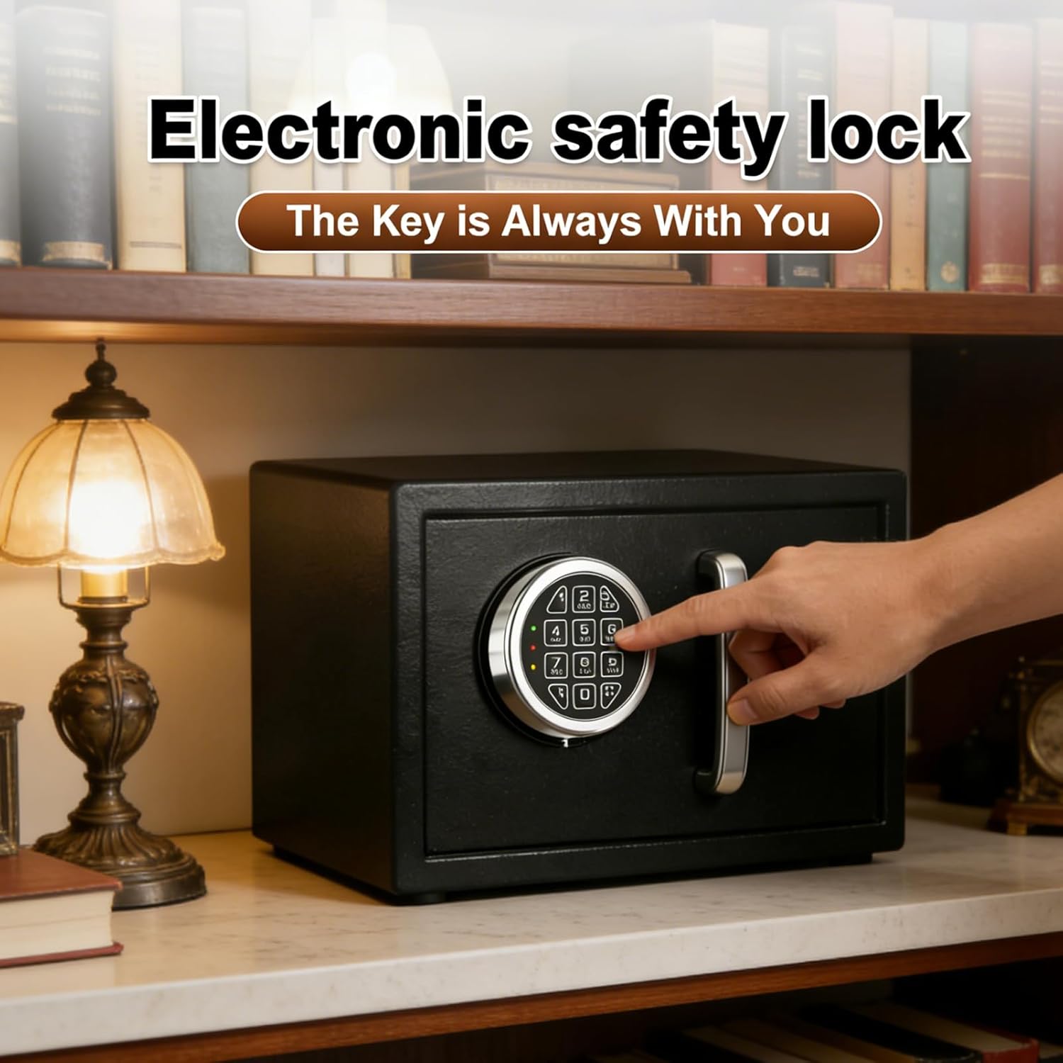 Programmable Electronic Safe Lock Replacement Keypad, Digital Gun Safe Solenoid Lock with Override Keys Fits Many Security Safe Boxes and Security Cabinet