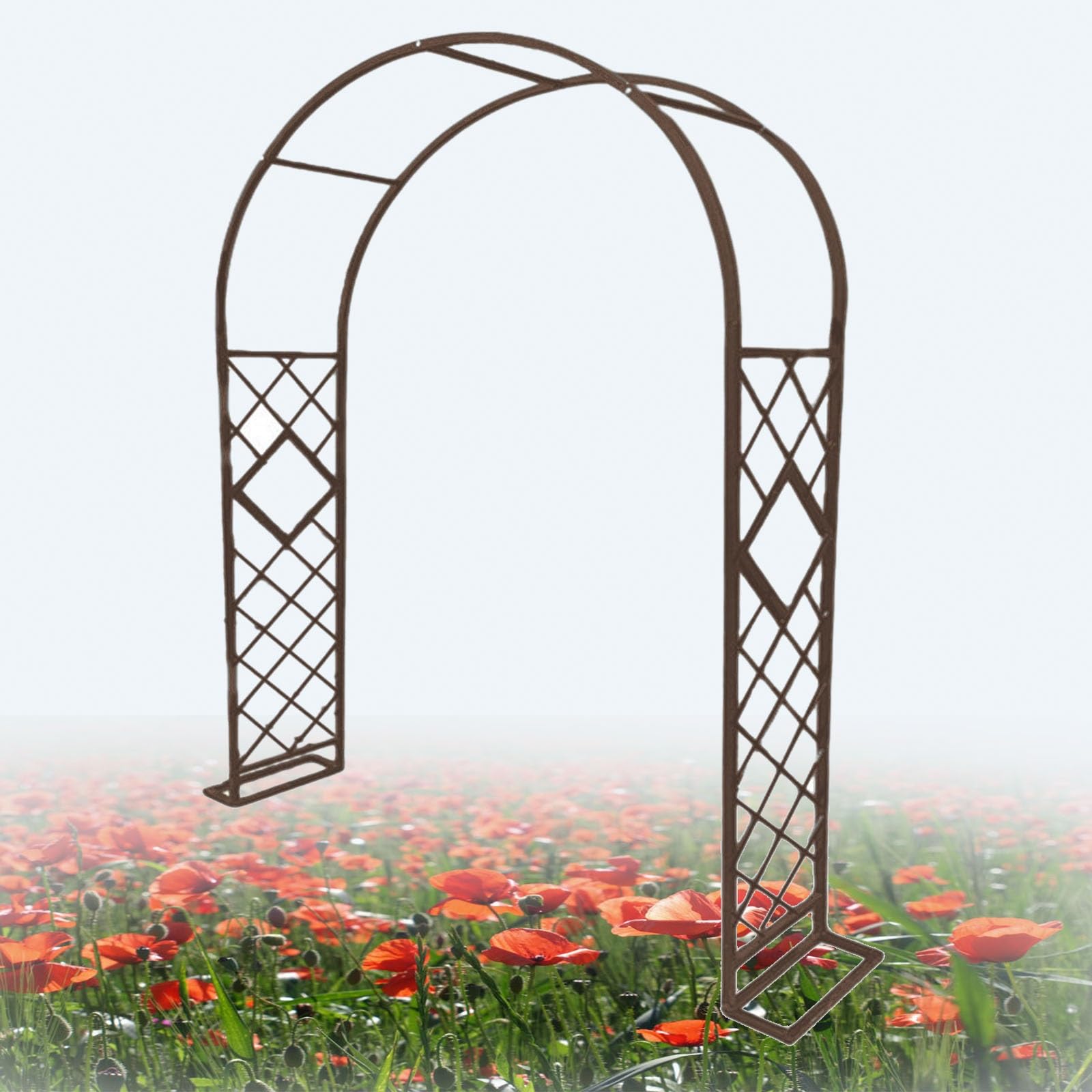 Arche de jardin robuste treillis bronze 200x230 cm haute résistance