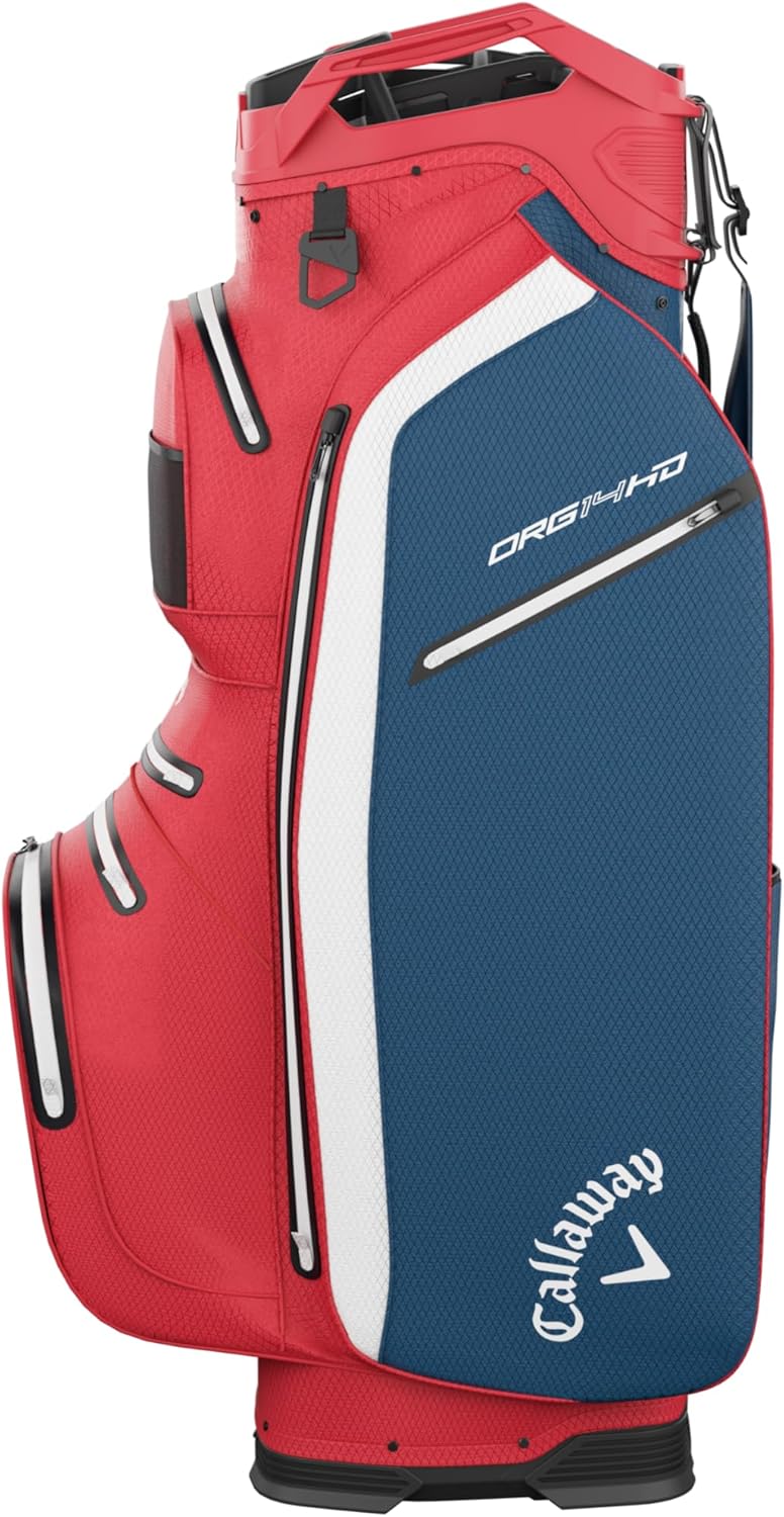 Callaway Golf Org 14 HD Waterproof Cart Bag 2026, Red/White/Navy