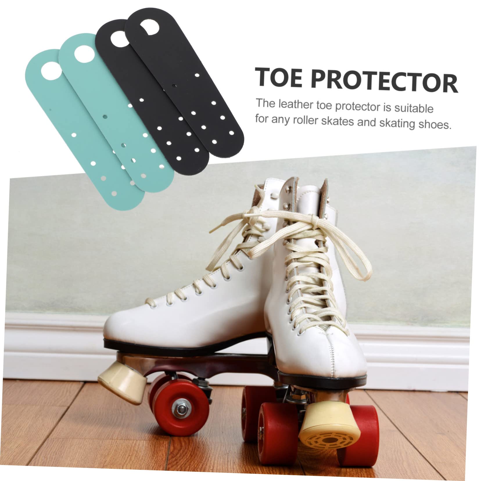 TOYANDONA Cubierta Protectora De Patinador Espuma Llave Dedo del Pie Cubre Punteras para Patines Tapón Puntera para Patines Protector De Patinaje sobre Hielo Cuero Negro