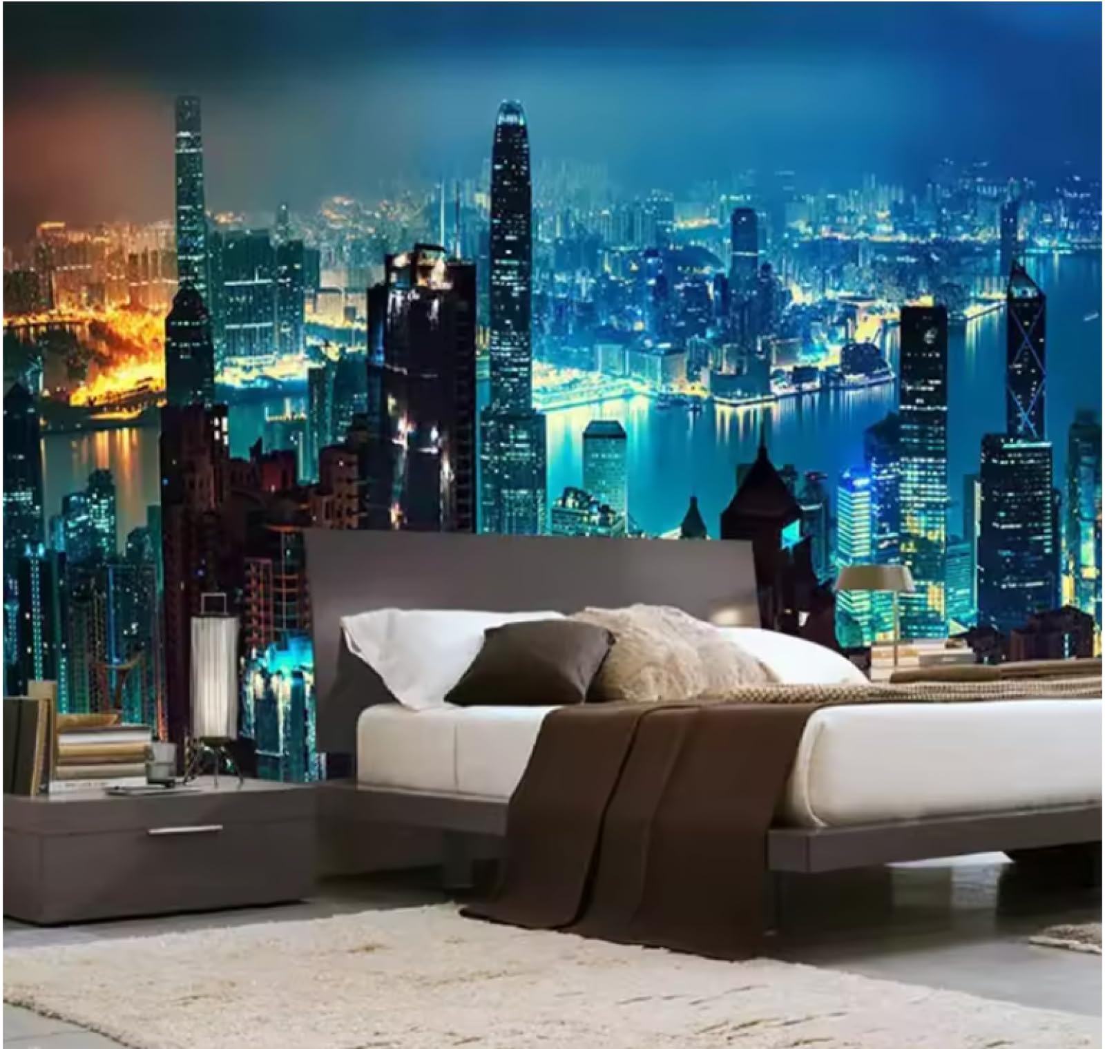 Papier peint paysage de bâtiment de ville 3D salon chambre 250x175cm