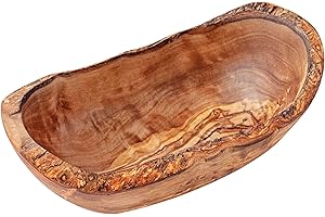 OLIVANERA Rustic Olive Wood Wooden Bowl
