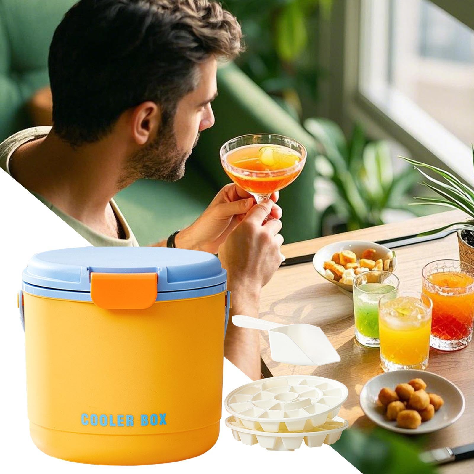 Eiswürfel für den Außenbereich, Eisbecher für Wein, Weinkühler | Trinkzubehör für Kühler, hält die Wanne für längere Getränke für den Bart kühl