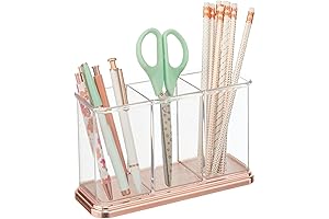 mDesign Plastic Rose Gold Office Organizer