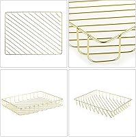 Vista 5 de BTSKY Bandeja de archivos A4 multiusos, bandeja de escritorio de alambre elegante, tamaño carta, bandejas de documentos, revistas, archivos, cesta