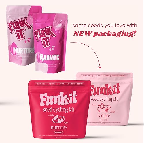 Miniatura 2 de Funk It Wellness Kit de ciclismo de semillas | Alivio orgánico del síndrome premenstrual | Suministro mensual | Alivia los calambres, el acné