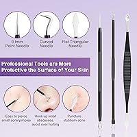 Vista 3 de Kit de herramientas para reventar espinillas, 10 unidades, removedor profesional de puntos negros, extractor de comedones para una fácil extracción