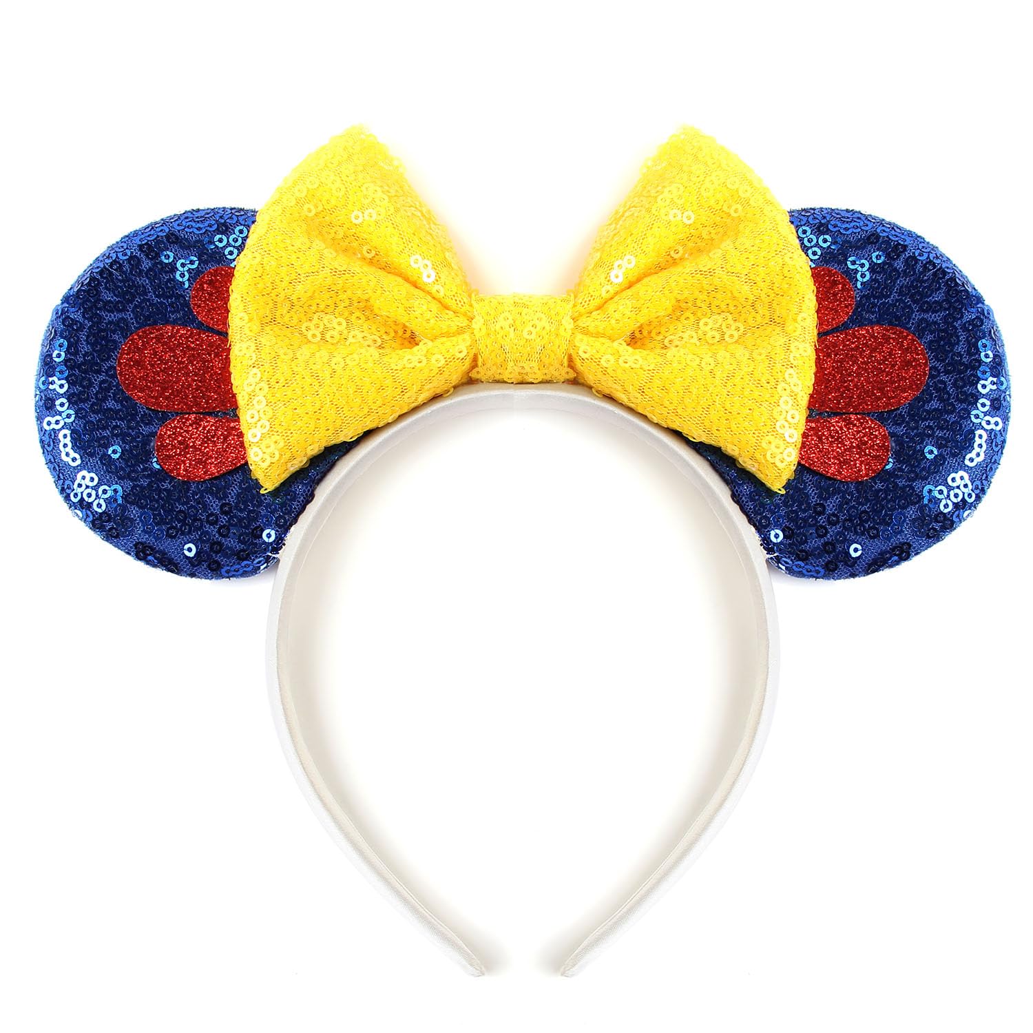 JIAHANG Mouse Ears Princess Hair Bow Headband Sequin Bow Hair Hoop, Masquerade Party Decoration Princess Headwear Hair Accessories for Women Girls