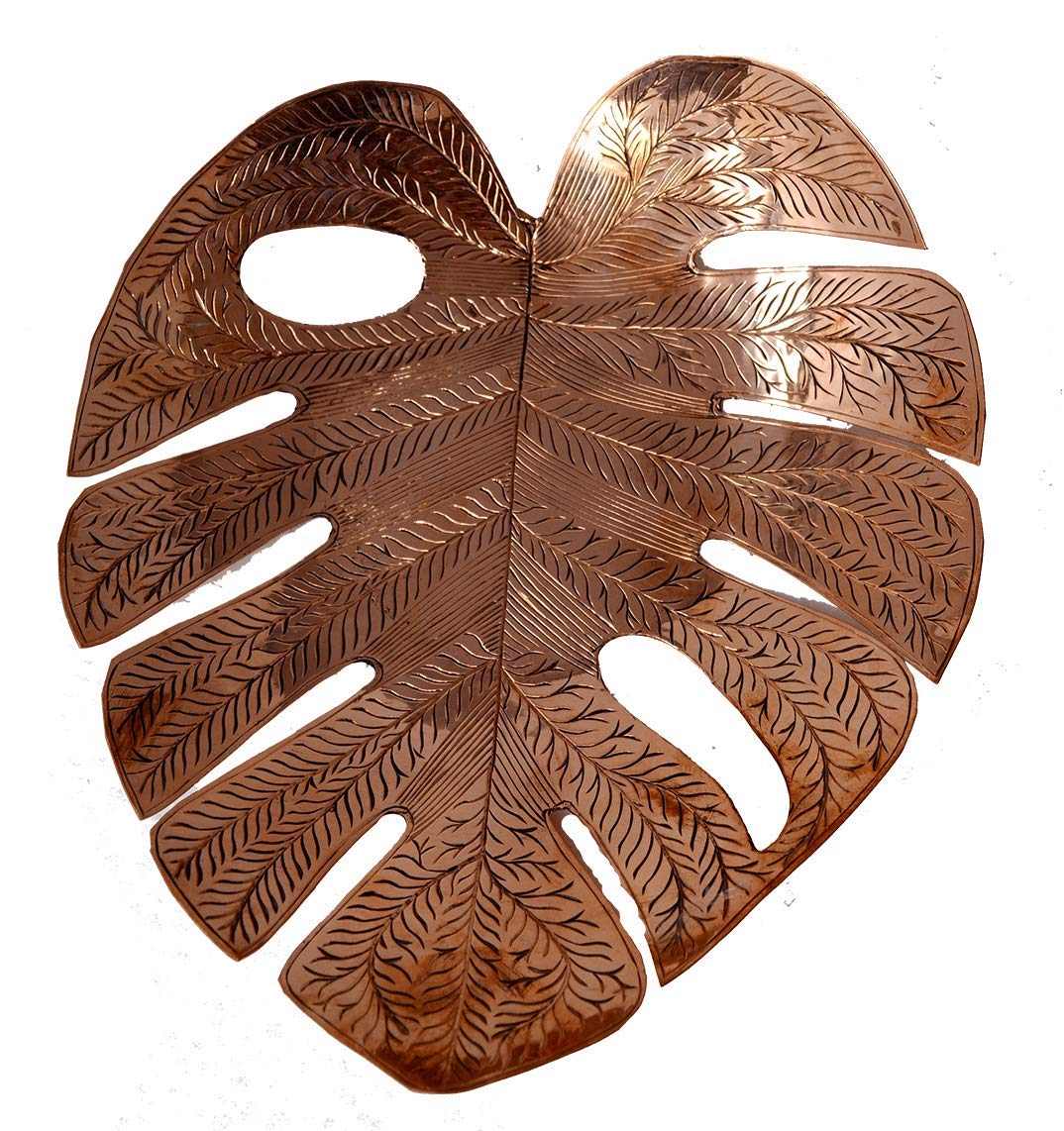Beautiful Thathera Copper Leaf Detailing Multipurpose Fruit Bowl Amazon.in Home & Kitchen