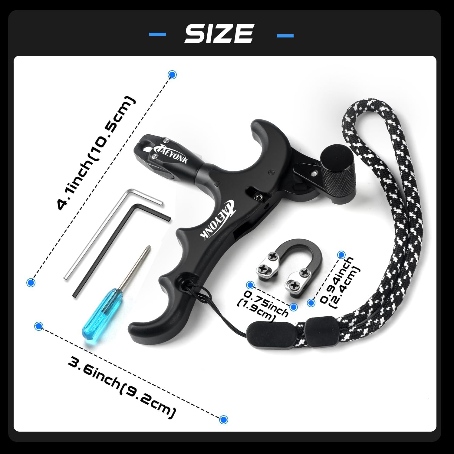 Bow Release for Compound Bow,Aluminum 360°Rotatable,Archery Release Trigger,for Both Right and Left Handers,for Both Youth and Adults,Adjustable Sensitivity and Angle,Tool Included