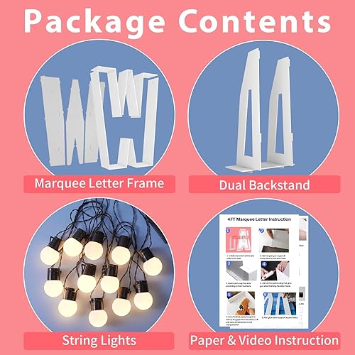 Vista 213 de Marco de números iluminados de 4 pies precortado, números de marquesina gigante, números 7, números de mosaico para globos, decoraciones de Número