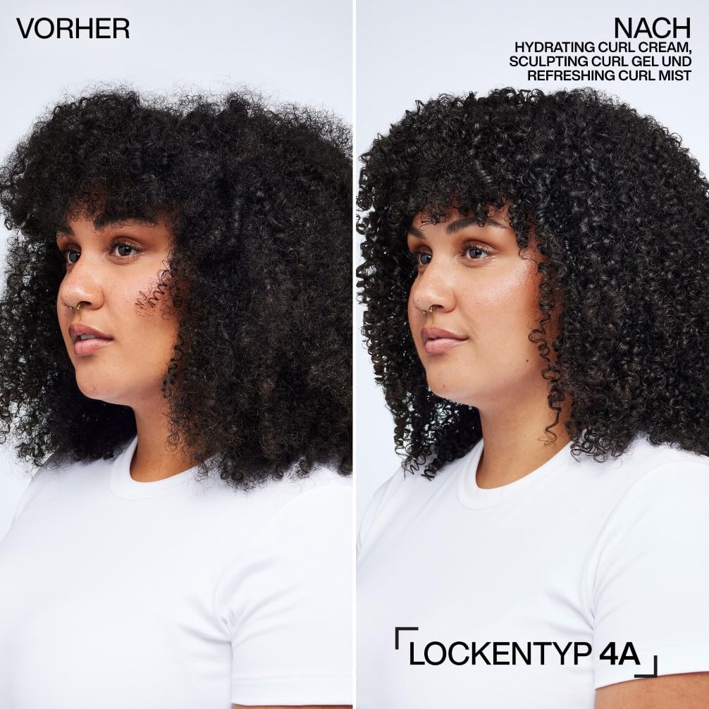 Redken Pflegeset Mit Cream, Spray und Gel für Locken - Refreshing Mist, Sculpting Gel und Hydrating Cream für Revitalisierte Locken und Hitzeschutz Bis 230° - Mit Squalan und Jojoba-Öl