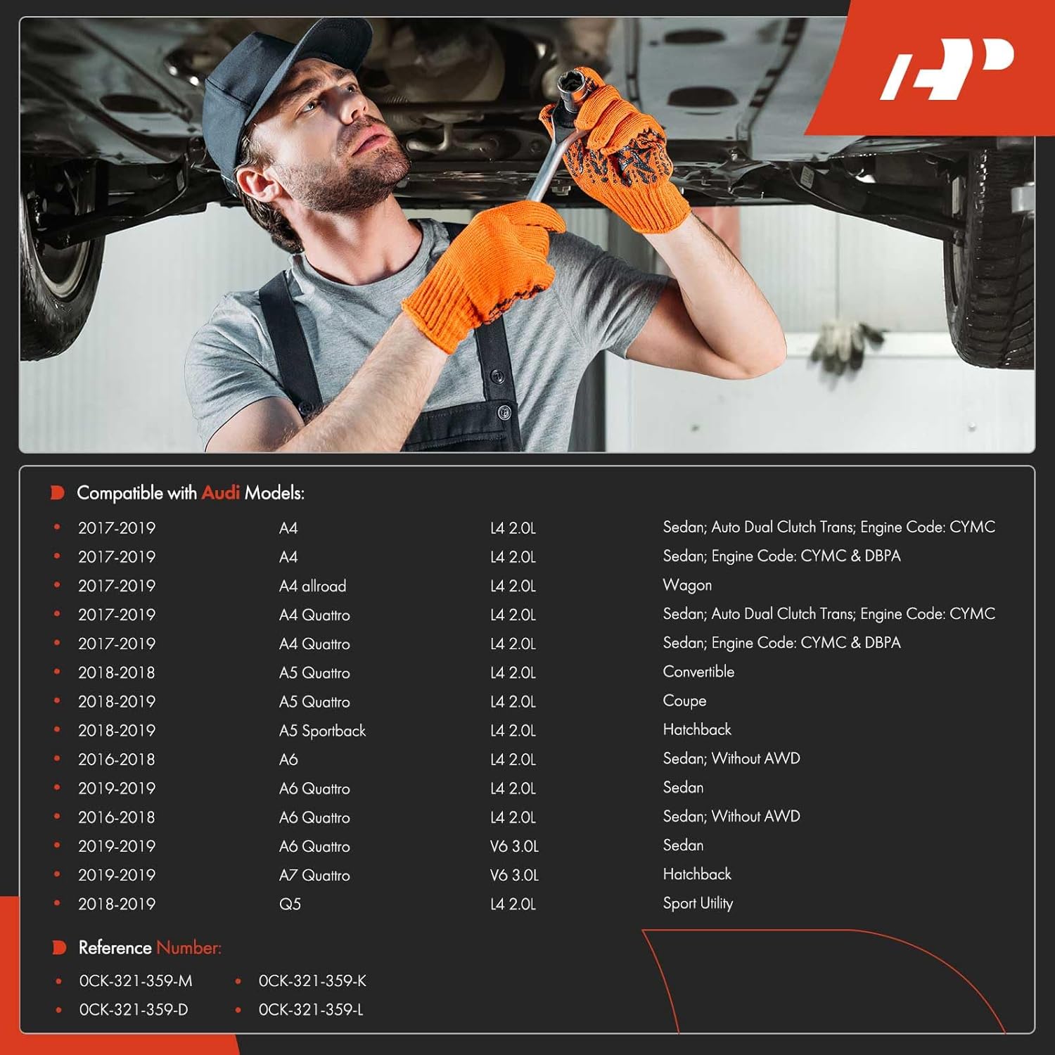 A-Premium Transmission Oil Pan with Drain Plug Compatible with Audi A4 (Quattra) 2017-2019, A5 Quattro 2018-2019, A5 Sportback 2018-2019, A6 (Quattro) 2016-2018, Q5 2018-2019, 2.0L