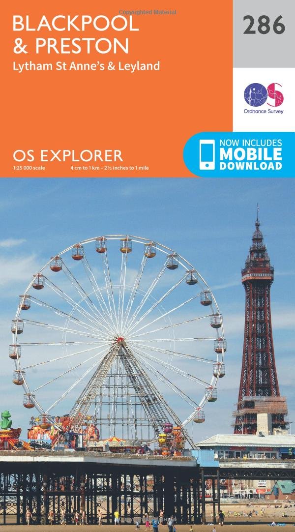 Blackpool & Preston Map | Lytham St Annes & Leyland | Ordnance Survey | OS Explorer Map 286 | England | Walks | Hiking | Maps | Adventure