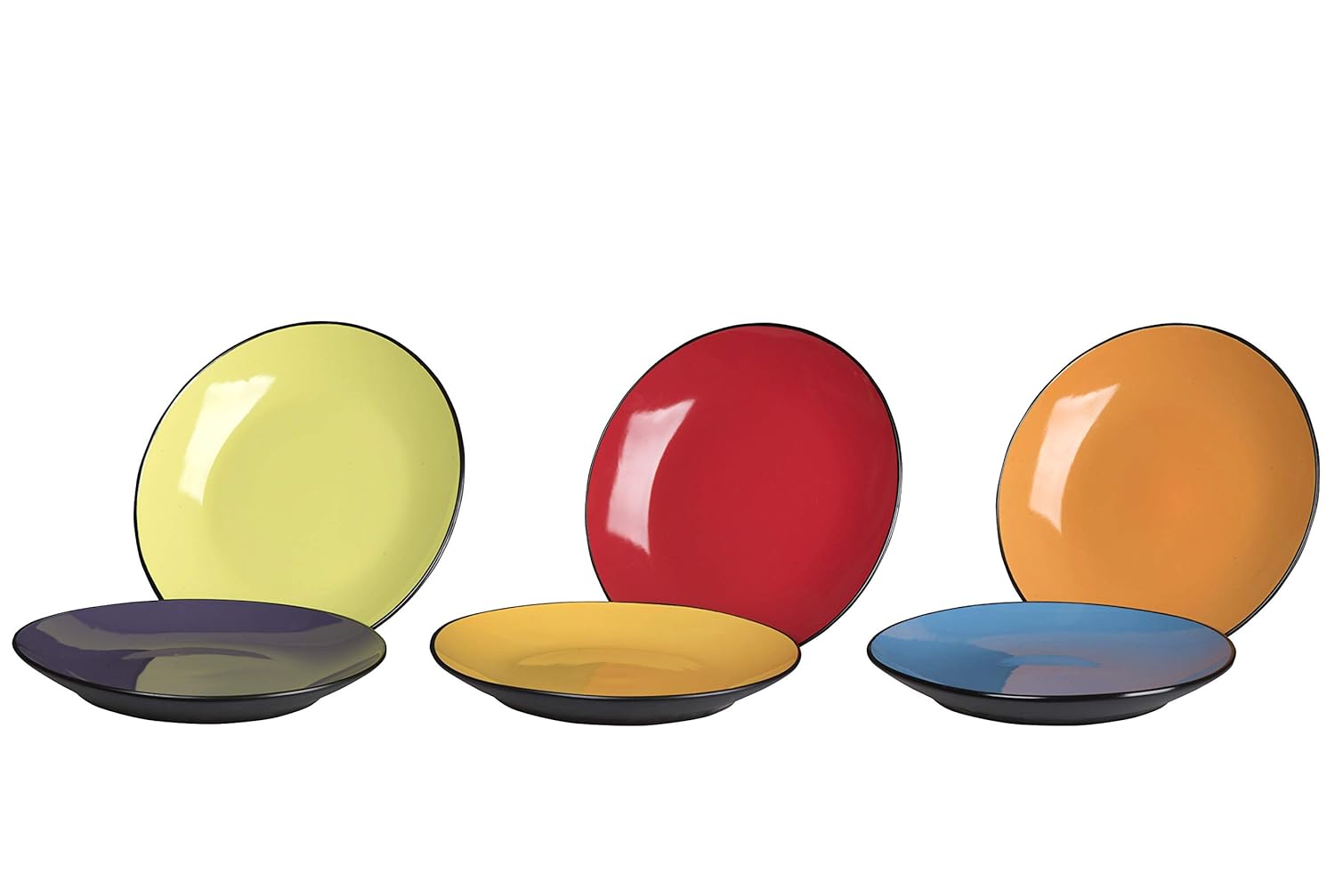 Buy Klikel 6 Pack of Colored Dinner Plates Dishwasher And Microwave