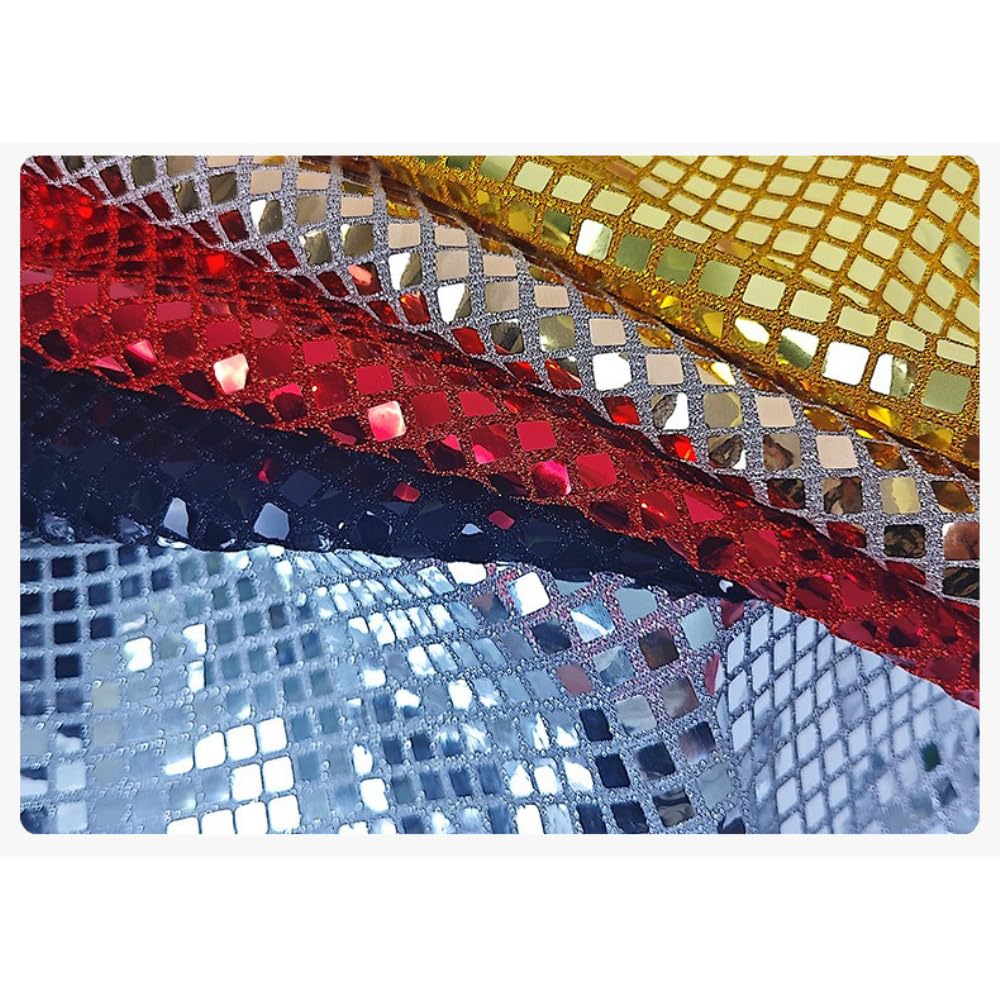 Kula dyskotekowa, 3 m x 140 cm, materiał lustrzany, kwadratowy materiał cekinowy, materiał do dekoracji scenicznych, błyszczący, materiał do szycia, na metry, materiał dekoracyjny, do kostiumu