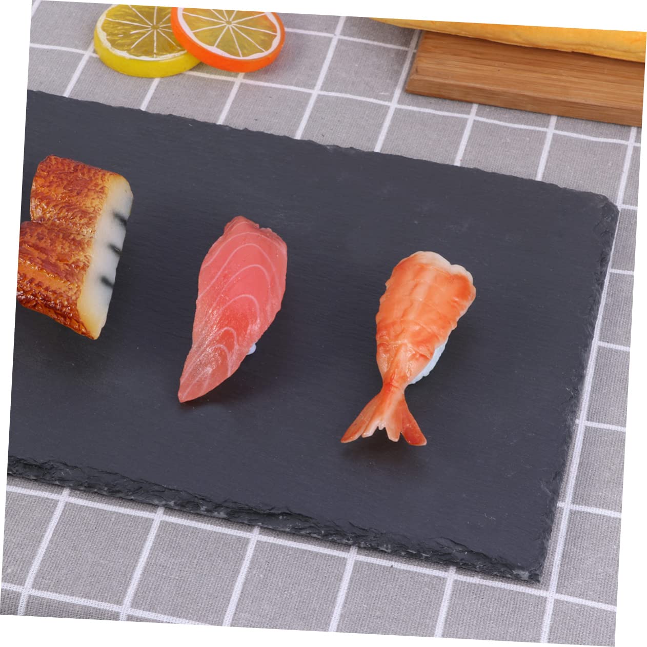 Plato Rectangular de Pizarra Natural 40x20cm para Comida | Bandeja para Tartas y Fruta, Diseño Llamativo, Adecuado para Sushi, Queso, Pizza y Barbacoa