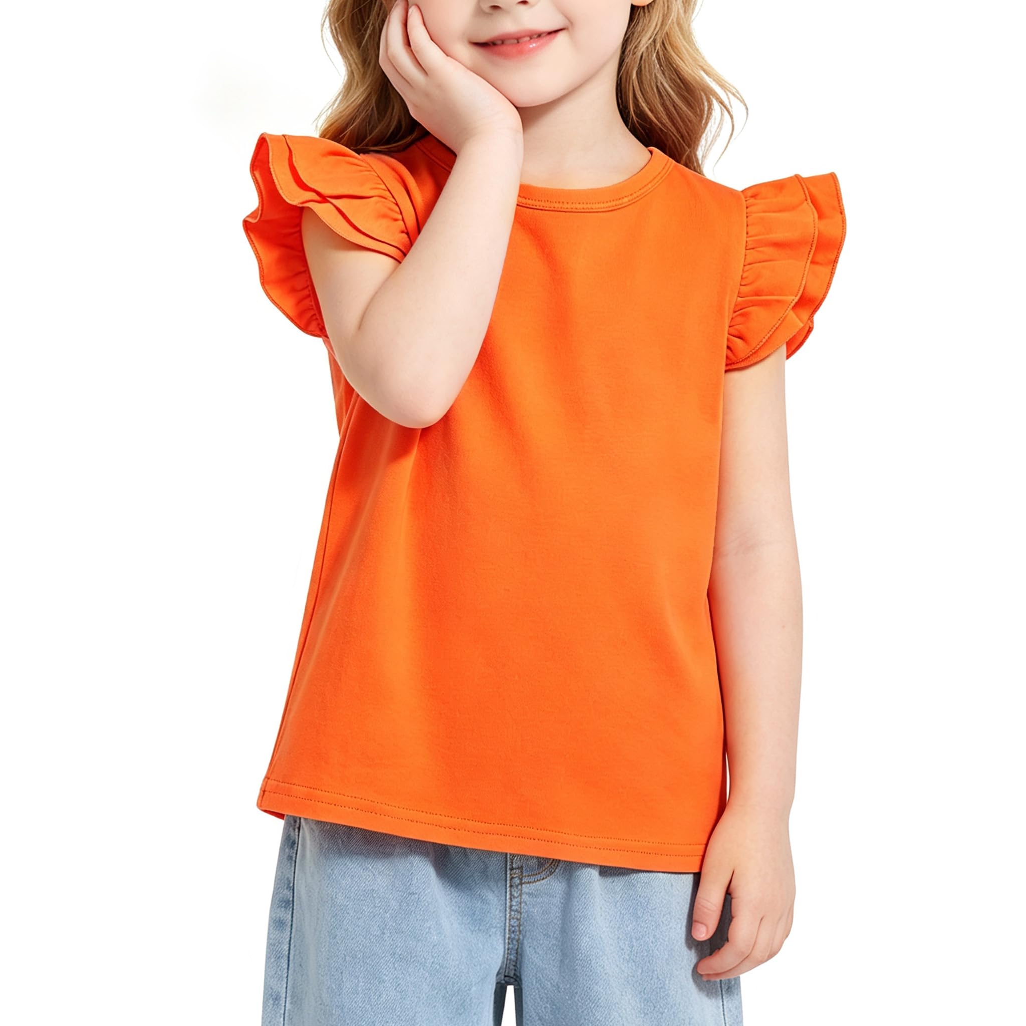 Magic Park 1-14Y Toddler Girl Cotton T Shirt Kids Ruffle Tee Top