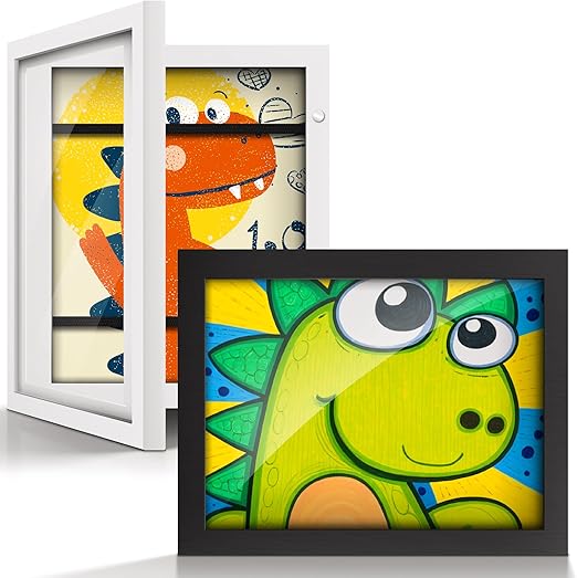 2-Pack 8.5x11 Kids Art Frames,Front Opening Kids Artwork Frames Changeable Child Artwork Picture Display,Children Storage Frame for Wall,Holds 50pcs Drawings,Craft,Art Project,Schoolwork.