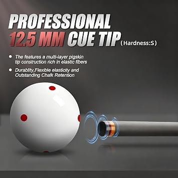 Carbon Fiber Pool Cue Stick, Low Deflection Pool Cue