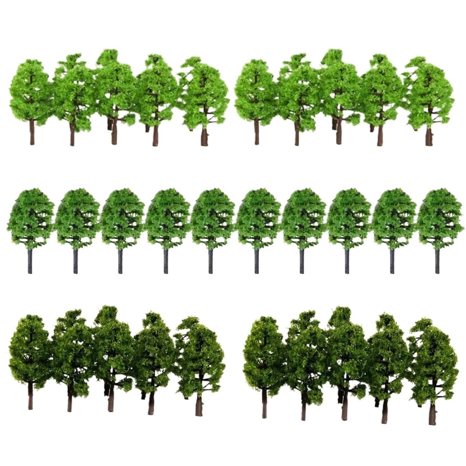 SPPEOUKJ 30-10pcs Model Trees 3D Landscape Artificial Miniature Tree Scenery Decoration Model Willow Trees Layout(1set 3.5CM)