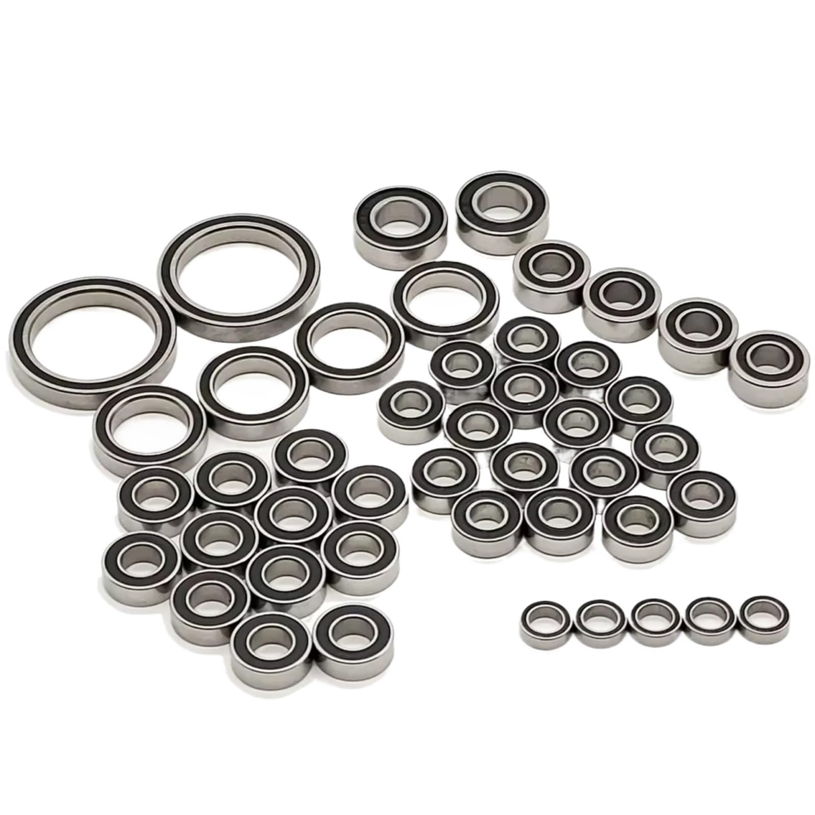 RC Lagerteile Für Traxxas Für Summit 1/10 45Pcs Chrom Stahl Vorgefettet Komplette Kugellager Schwarz Gummi Versiegelt RC Auto