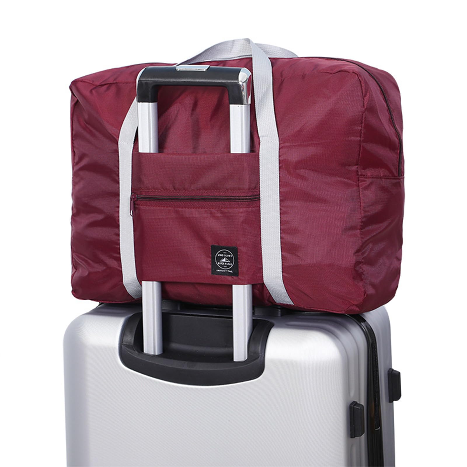 INVODA Borsone da viaggio pieghevole da viaggio, 24 pezzi, borsone da palestra, borsa da viaggio in nylon resistente all'acqua, per uomini e donne, Rosso 24