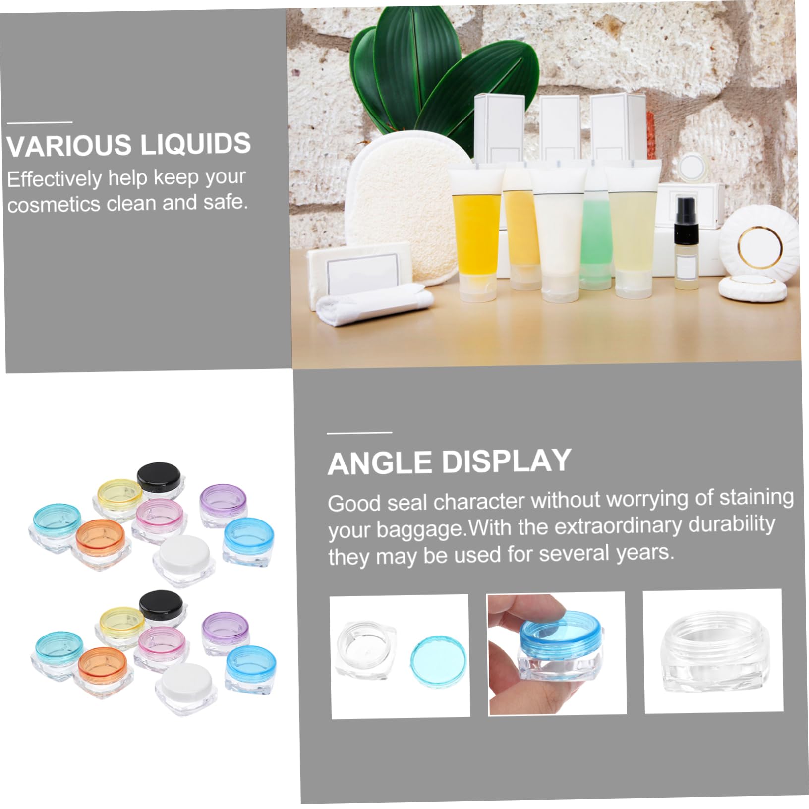 VALICLUD 2 Set Contenitori Cosmetici Ricaricabili Viaggio Pz Bottiglie Per Lozioni E Crema Diverse Colorazioni Per Personale E Leggeri Per Viaggi 64 Pezzi * 2