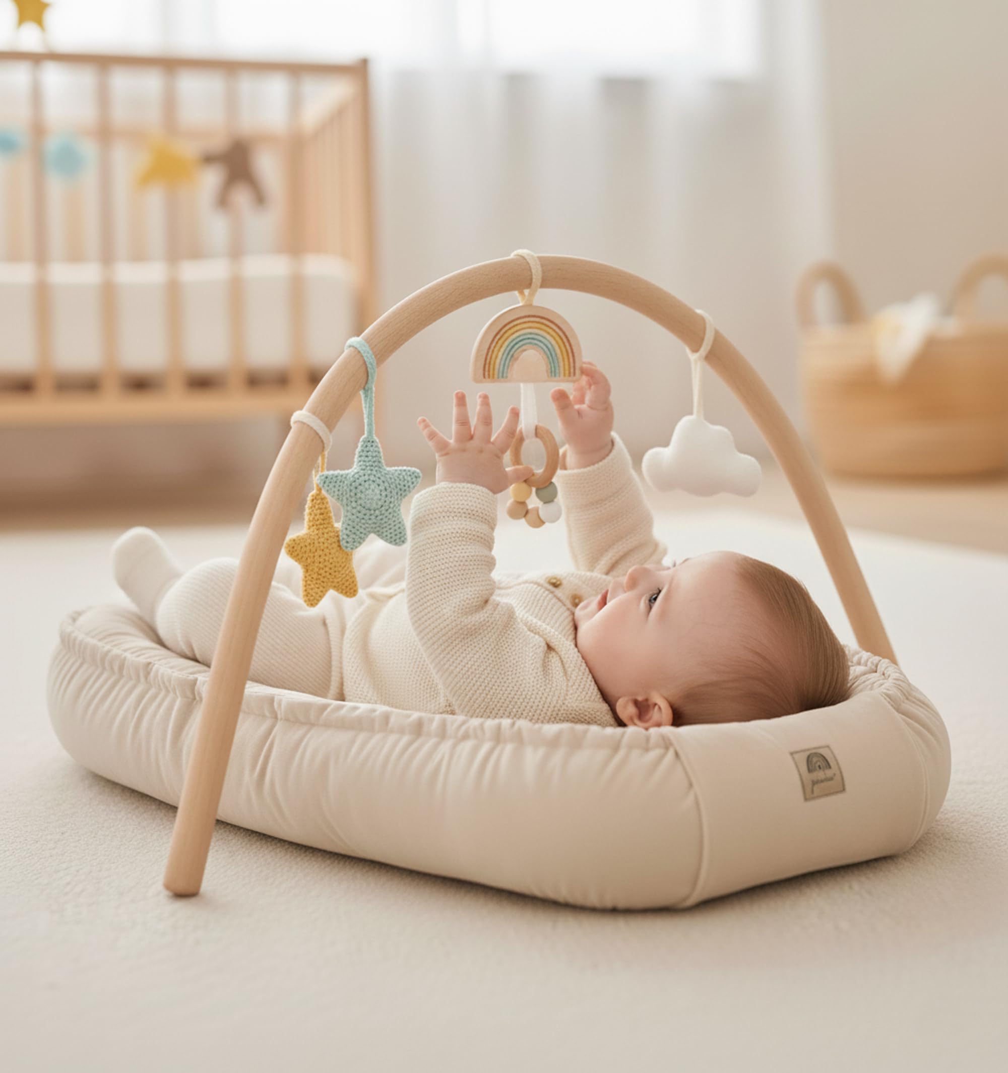 PIMKO Velluto Baby Nest – Morbido Baby Nestchen per Neonati Nido Portatile in bozzolo Fasciatoio da Viaggio per Relax e Coccole Prodotto in Europa