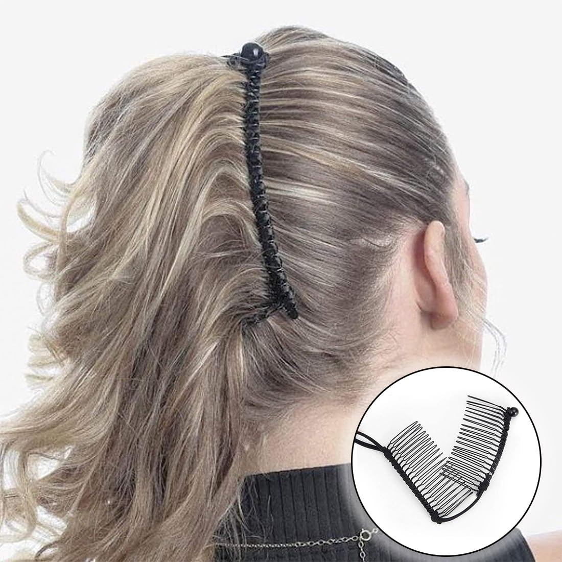 Lurrose Feragli a banana per capelli a fora di pesce con strass, con Lurrose Feragli a banana per capelli a fora di pesce con strass, con