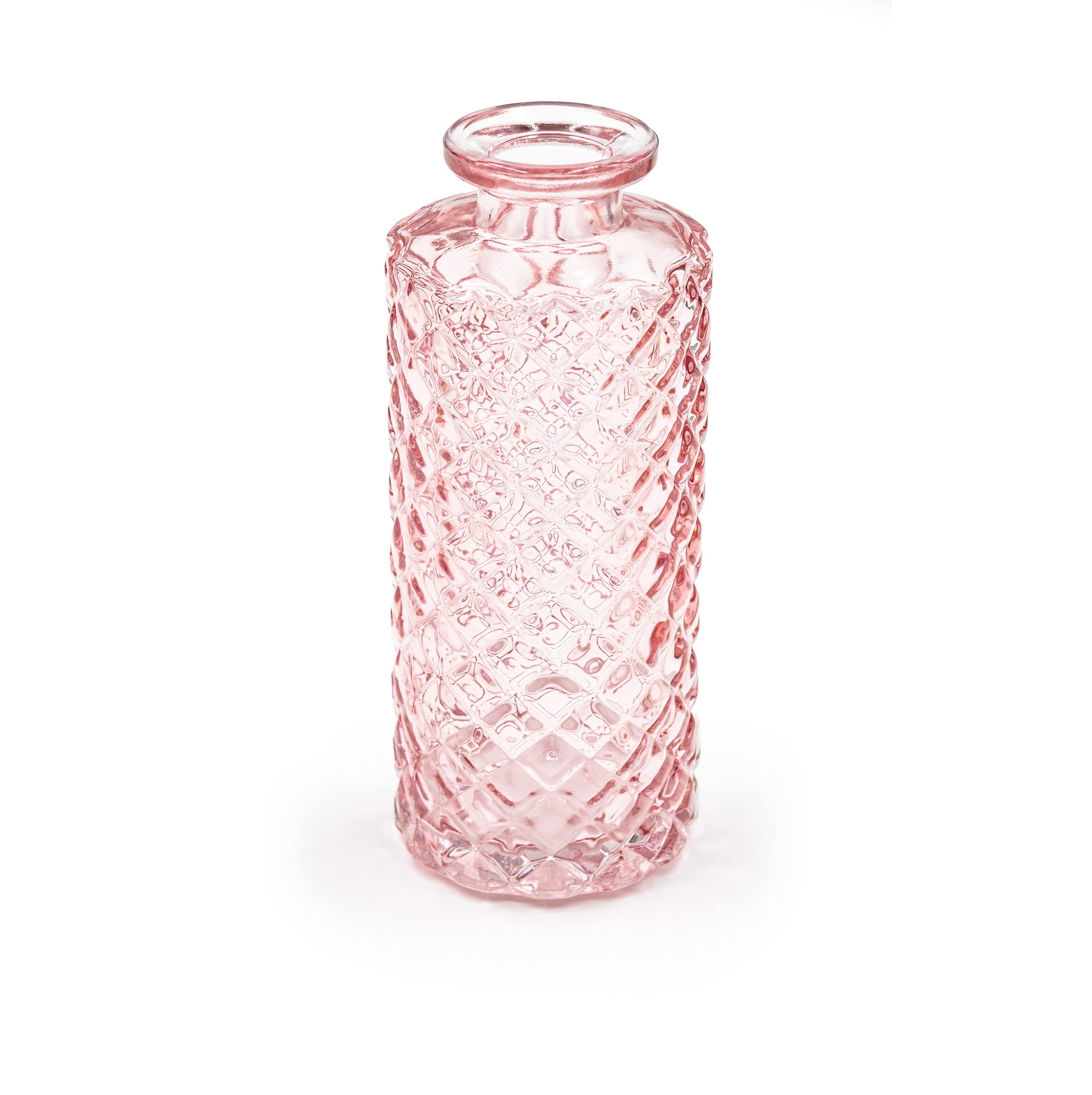 Set di 5 piccoli vasi decorativi in vetro, per matrimoni, piccoli vasi moderni, decorazione primaverile, decorazione per piante, fiori secchi, set di decorazioni per matrimoni (rosa)