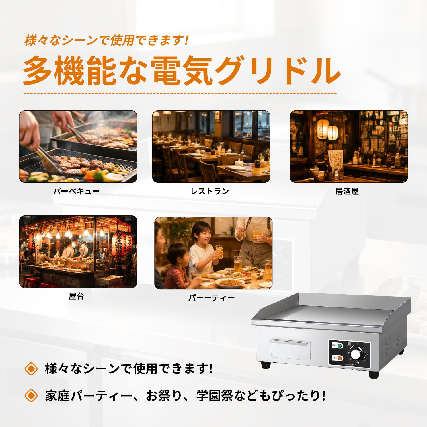 Amazon.co.jp : Kurflo 電気グリドル プレス鉄板焼 卓上鉄板焼 焼き物