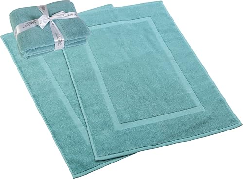 Vista 24 de HILLFAIR Juego de 12 toallas de algodón de 21.16 oz/m², 2 toallas de baño, 4 toallas de mano, 6 toallas de baño, toallas absorbentes de algodón Azul