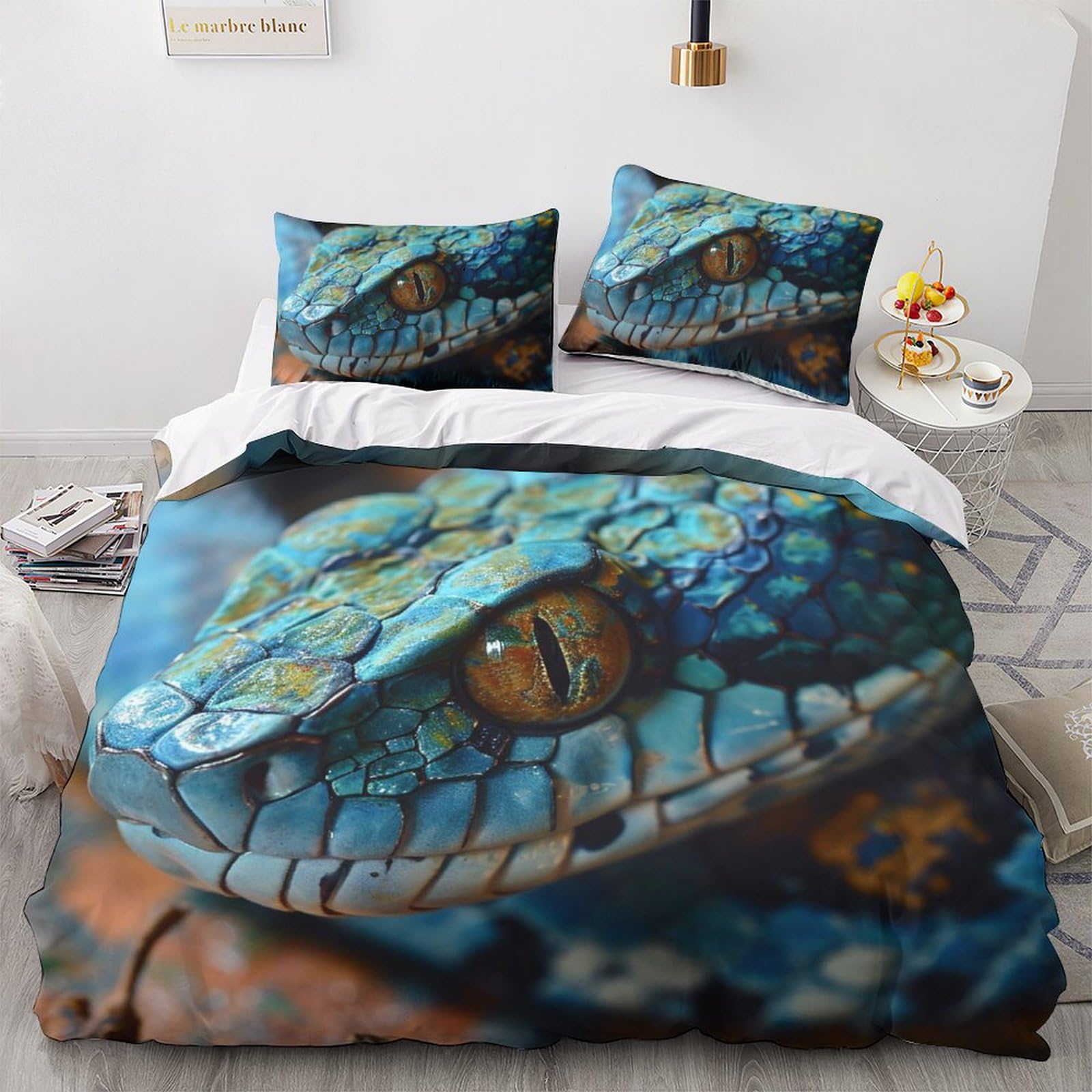 Housse de couette imprimé 3D en microfibre respirante double