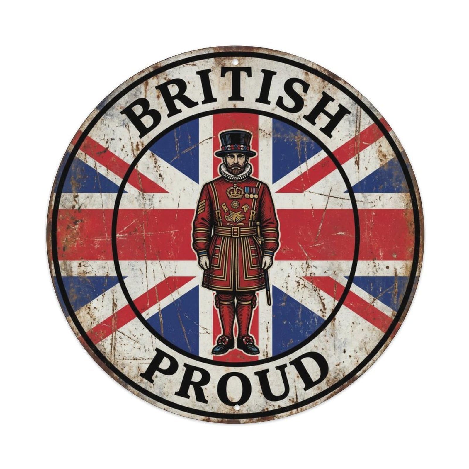 Olhnbad Style British Proud Yeoman Guard Folk Culture Heritage Emblem Metal Tin Sign