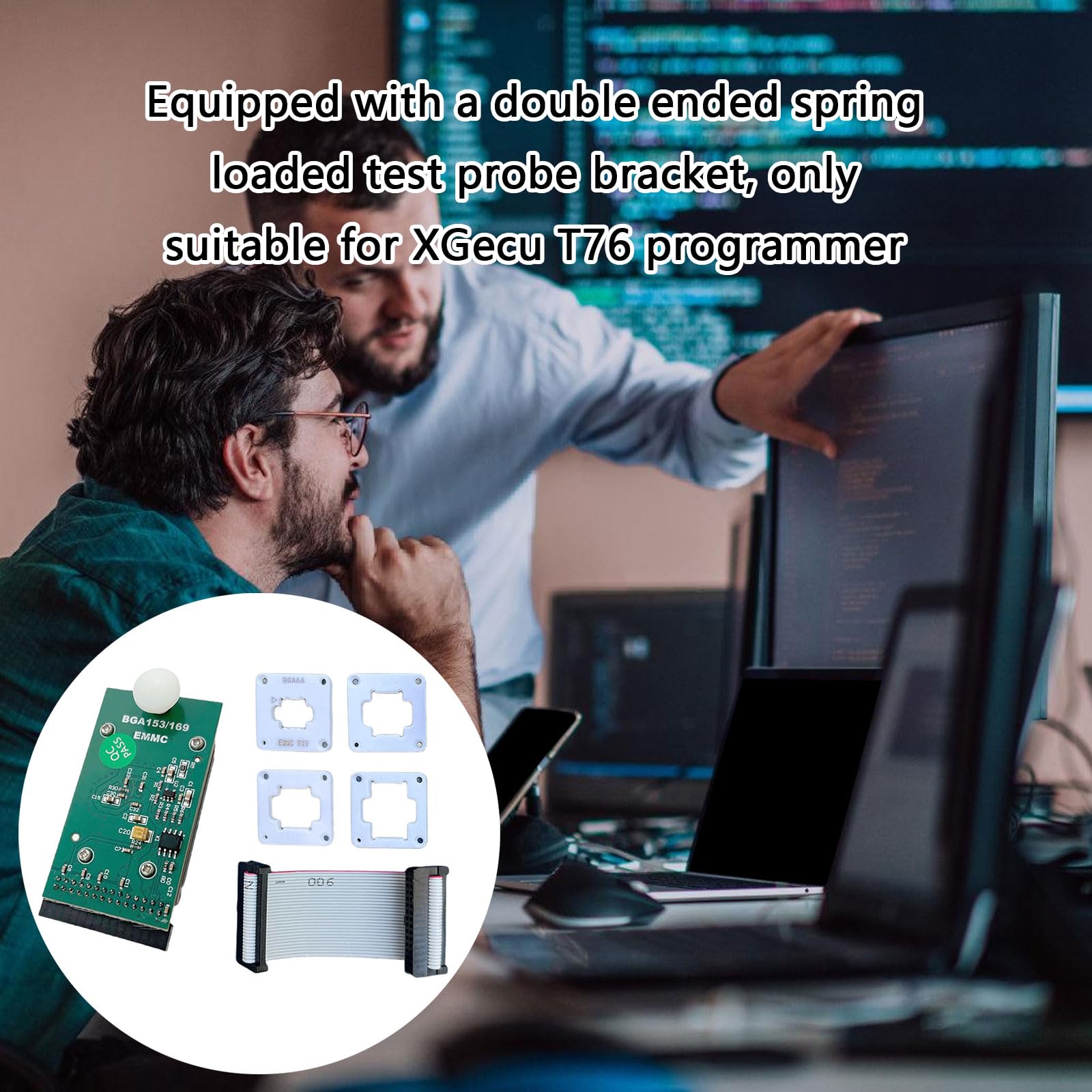 Adaptador IC BGA64 para programador T76, base de compilador, chip calculadora para electrónica, soporte de sonda con resorte