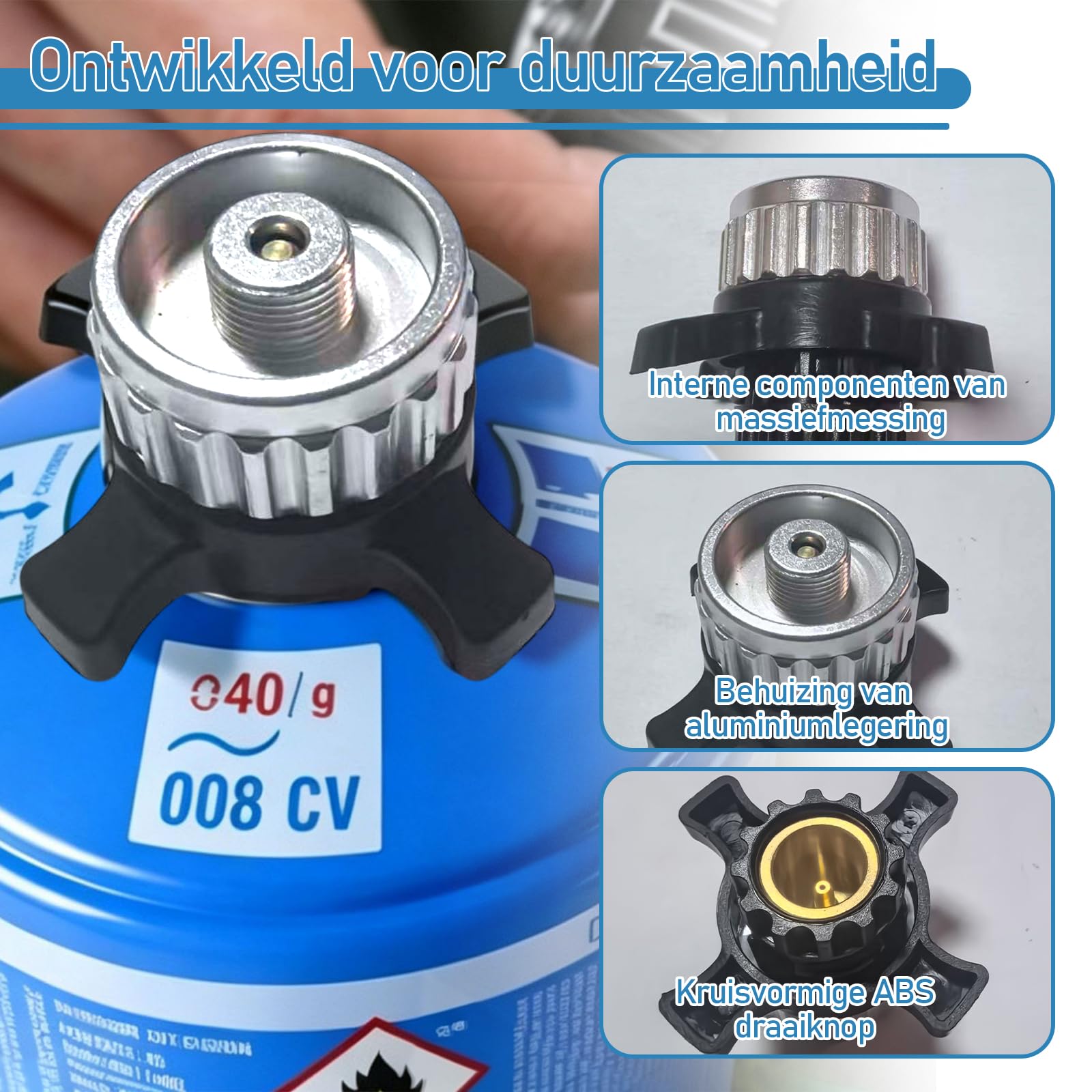 Bombona Camping Gas,Gas Camping,Adaptador de Cartucho de Gas,Compatible con Las bombonas de Gas Campingaz CV/​​Easy Clic, y Compatible con válvulas roscadas EN417,Adecuado para Picnic
