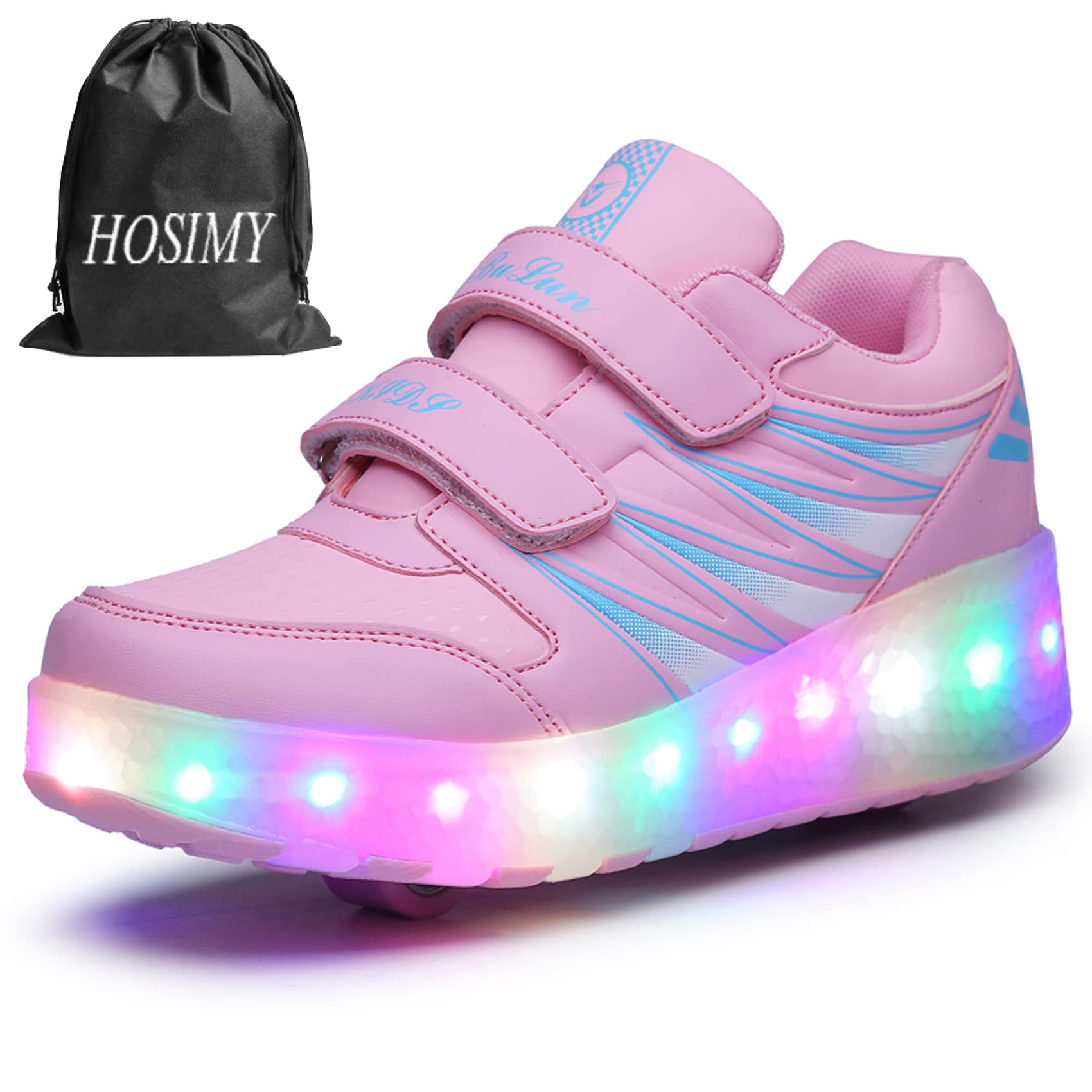 Unisexe Enfants LED Lumineuse Chaussures à roulettes Retractable Patins à roulettes de Skateboard Outdoor Gymnastique Detachable Baskets Mode Roller Garçon Fille Creative Cadeau