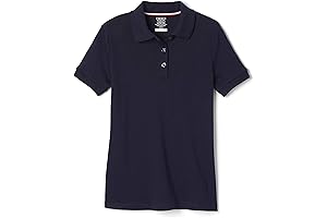Girls' Short Sleeve Picot Collar Polo School Uniform Shirt