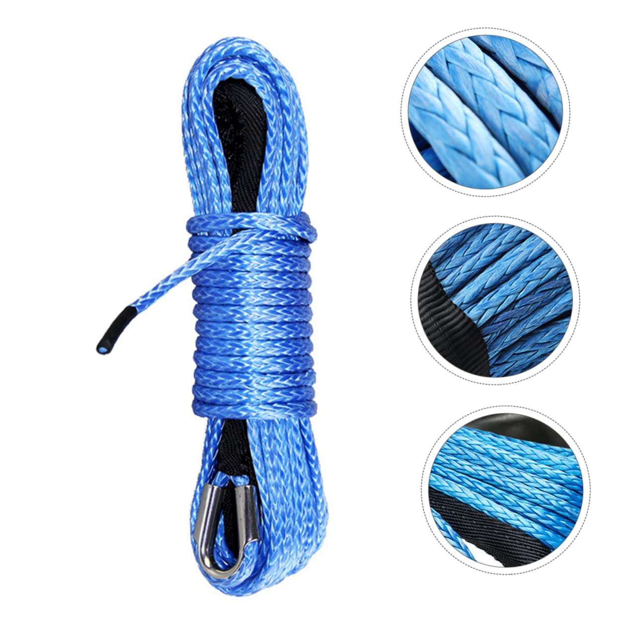 PRETYZOOM Corda da Traino Auto in Nylon Blu, Alta Resistenza e Buona Tenacità, Ganci in Acciaio Inox per Rimorchio e Uso Fuoristrada