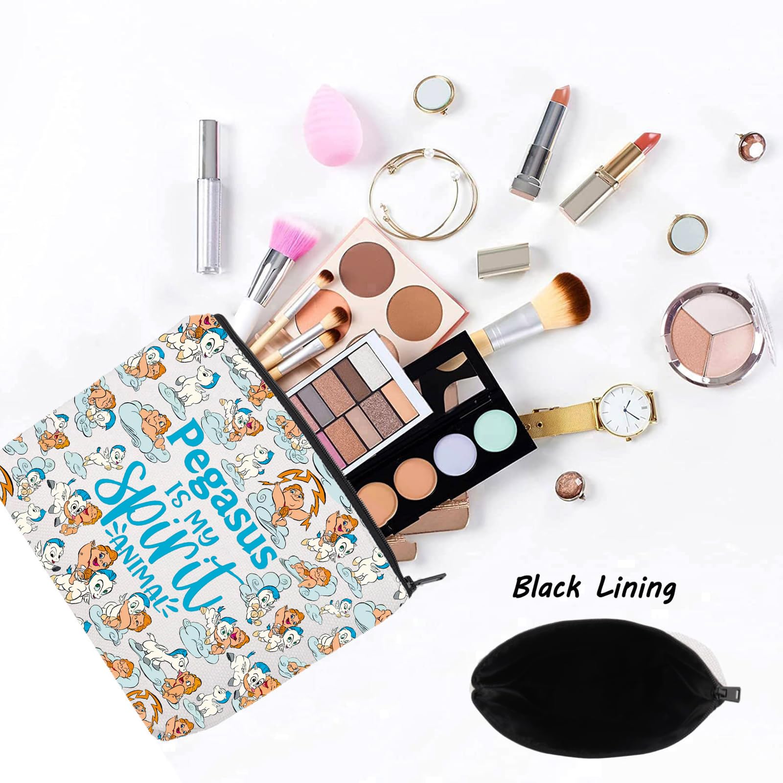 LEVLO Hercules Pegasus Cosmetic Makeup Bag Horse Pegasus Lover Gift Pegasus is My Spirit Animal Hercules Pegasus Merchandise Pegasus Bag - Image 3