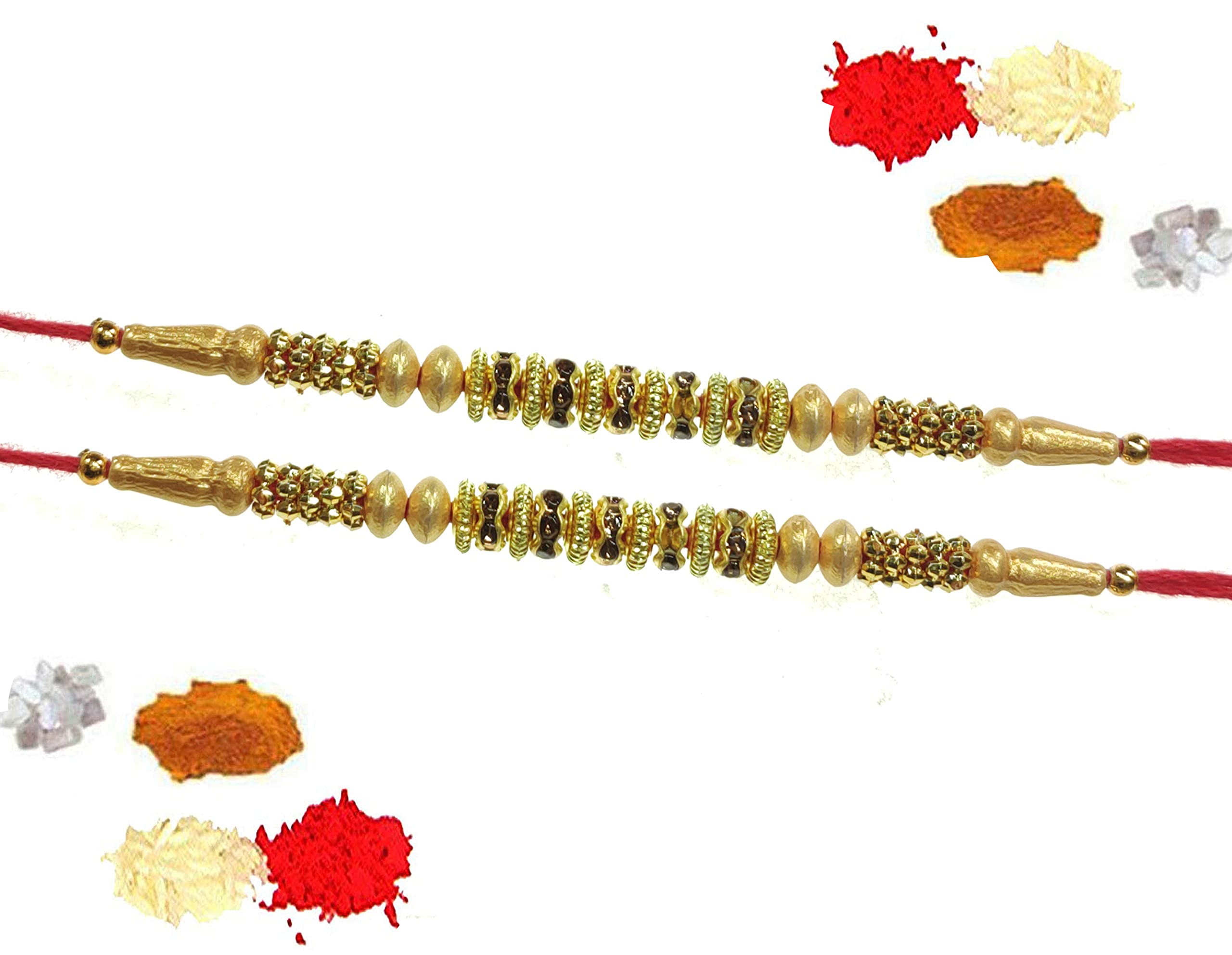 SKN Jewellery Multi-Colour Stone Rakhi for Brother With Extra Dhaga and Tilak Pack (SKN-2726) (Pack of 2) (B09BB5WZNG) Amazon Price History, Amazon Price Tracker