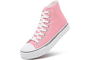 Women's Pink High Top Canvas Sneakers
