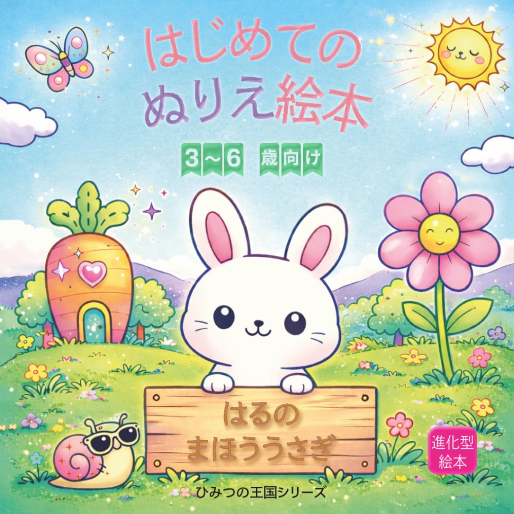 はじめてのぬりえ絵本： 「はるのまほううさぎ」（3〜6歳向け・進化型絵本）. ひみつの王国シリーズ